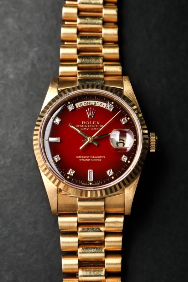 Rolex Day Date President 36mm. [Ref. 18238] “ Diamond Red Vignette Dial “ 36mm.